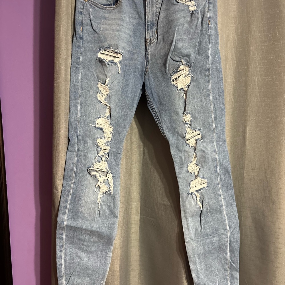 Aeropostale Light Blue Distressed Cheeky Jegging